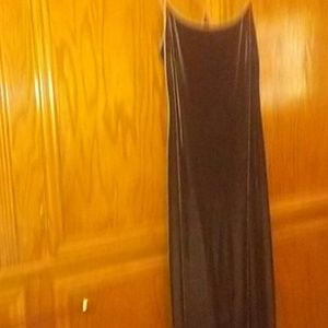 Ann Taylor brown stretch velvet long dress